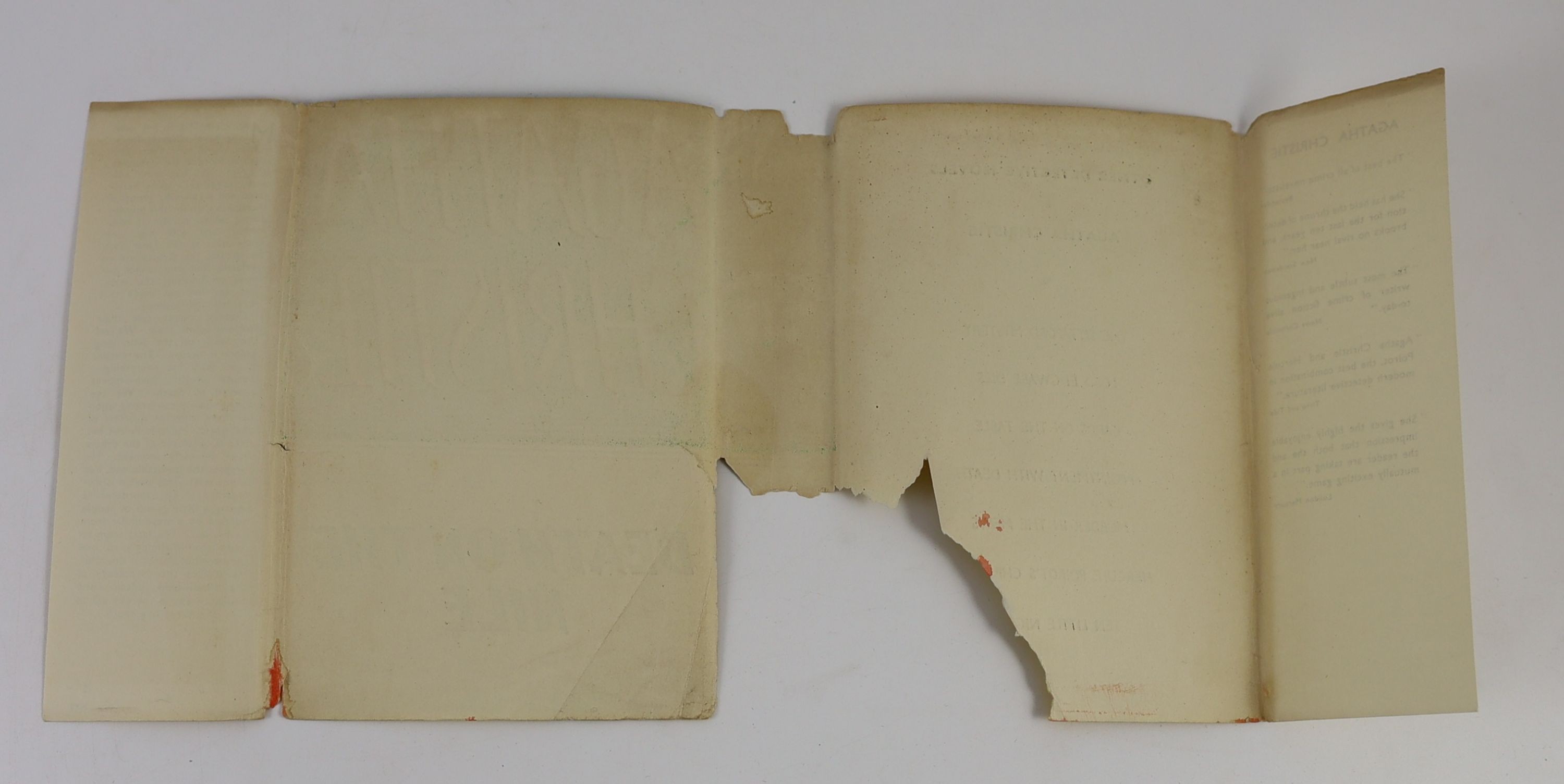 Christie, Agatha - 12 works - Partners in Crime, with torn d/j, with loss to spine and lower rear panel, nd, [1929], Death on the Nile, 2nd impression, in unclipped d/j, with loss to lower spine, 1938; Cards on the Table